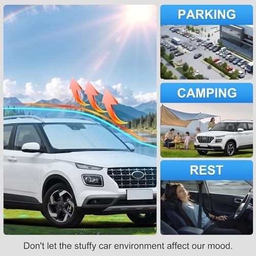 Custom Fit Windshield Sun Shade for Hyundai Venue 2020-2026 - Image 6