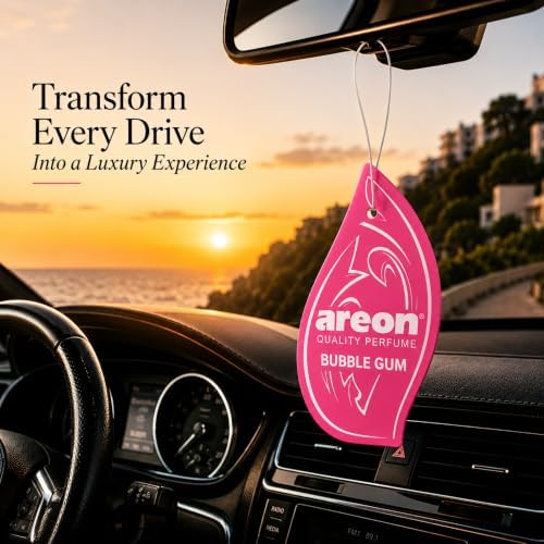 AREON Car Air Freshener Bubble Gum Refreshing Scent. 12 Pack. Enjoy Your Enviroment. - Image 2