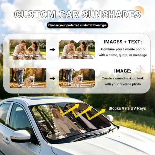 LAPE Custom Car Windshield Sun Shade Personalized Photo Logo Text - Image 4