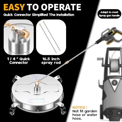 LidoDola 16.5'' Pressure Washer Surface Cleaner, Power Washer Accessory - Image 5