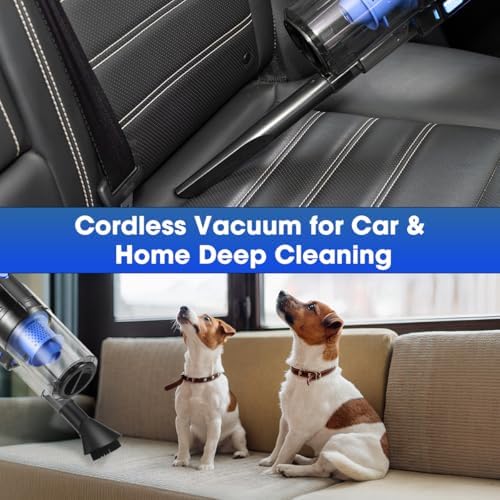 Car Cleaning Kit, Car Interior Detailing Kit with High Power Handheld Vacuum Cordless Rechargeable, Detailing Brush Set, Windshield Cleaner, Complete Auto Accessories for Men, Women Gift - Image 4