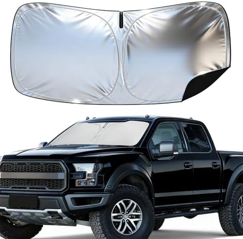 Windshield Sun Shade for Ford F150 F-150/F250/F350/F450 2026 2025-2021 Front Window Sunshade Sun Visor Protector Foldable Block UV Rays Interior Windshield Cover Keep Car Cooler by Unknown