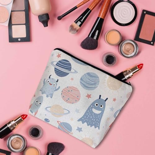 Woman Makeup Bag Galaxy, Cosmic Aliens Planets Stars Galaxy Space Makeup Bags Travel Cosmetic Bags Toiletry Makeup Organizer Pencil Pouch Make Up Cosmetic Bag For Owners Lady Birthday Gifts - Image 3