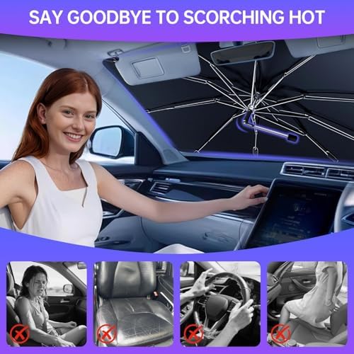 [2026 Upgrade]Windshield Sun Shade Umbrella, Scratch-Free Sunshade for SUVs - Image 6