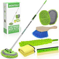 Wontolf 62'' Car Wash Brush with Long Handle Chenille Microfiber Car Wash Mop Mitt Kit Car Detailing Brush Cleaning Kit Window Squeegee Car Duster Drying Towels Tire Brush for Cars RV Truck Boat by Wontolf