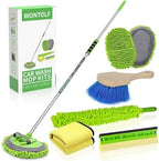 Wontolf 62'' Car Wash Brush with Long Handle Chenille Microfiber Car Wash Mop Mitt Kit Car Detailing Brush Cleaning Kit Window Squeegee Car Duster Drying Towels Tire Brush for Cars RV Truck Boat by Wontolf