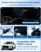 Windshield Sun Shade for Ford F150 F-150/F250/F350/F450 2026 2025-2021 Front Window Sunshade Sun Visor Protector Flag Pattern Foldable Block UV Rays Interior Windshield Cover Keep Car Cooler - Image 2