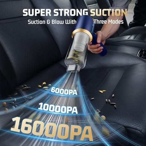Cordless Car Vacuum Cleaner: 7-in-1 & 16000Pa Suction - Midnight Blue - Image 2