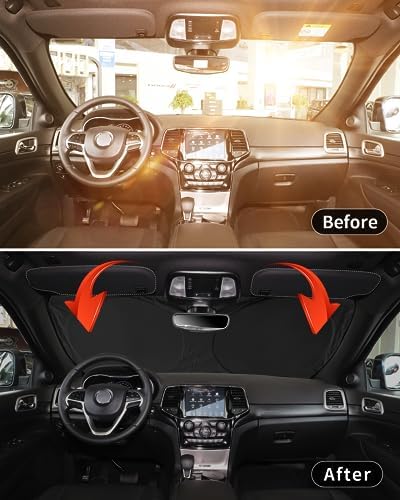 Windshield Sun Shade for Jeep Grand Cherokee 2011-2024 2025 2026 Sunshade - Image 2