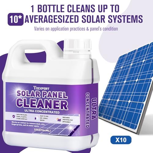 Teexpert Solar Panel Cleaner (32oz Makes 150 Gallons), Ultra Concentrated Glass & Solar Panel Cleaning, Pro Quick Dry Streak-Free Remove Dirt, Dust, Droppings, Fingerprints, Oils & Water Spots - Image 5