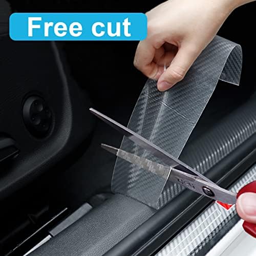 Storystore Car Door Edge Guards, 4In x 33Ft Door Sill Guard Protector, Anti-Scratch Adhesive Tape, Automotive Anti-Collision Strip for Car Door Edge/Front and Rear Bumper/Door Sill Protector | Trim-to-fit Carbon Fiber Protective Strip for Door Edges, B... - Image 4