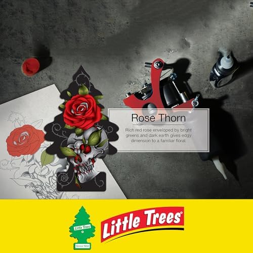 Little Trees Car Air Freshener | Hanging Paper Tree for Home or Car | Rose Thorn | 6 Pack - Image 6