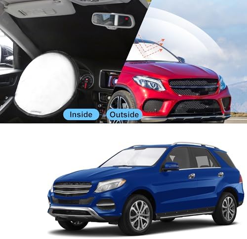 TINGLU Sun Shade for Mercedes Benz GLE-Class 2012-2019(Not for GLE Coupe) Accessories Windshield Sun Shade Window Shade UV Rays Protection Sun Visor Cover with Steering Wheel Sunshade Storage Bag - Image 6
