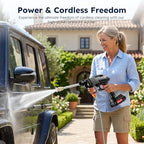High Pressure Power Washer 1500W, 21V Cordless Pressure Washer Gun and Hose Kit with Dual Batteries, Turbo Jet Power Sprayer with Adjustable Nozzles for Tough Grime, Auto, Driveway & Heavy-Duty Tasks - Image 7