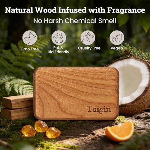 Car Air Freshener - Wood Air Freshener - Car Odor Eliminator for Visor Clip-Variety Scent Refill, Vehicle Scent Diffuser for Cabin, Truck & SUV - Pack of 4 (Teak-Amber-Cabana-Open Air)-CLIP INCLUDED - Image 3