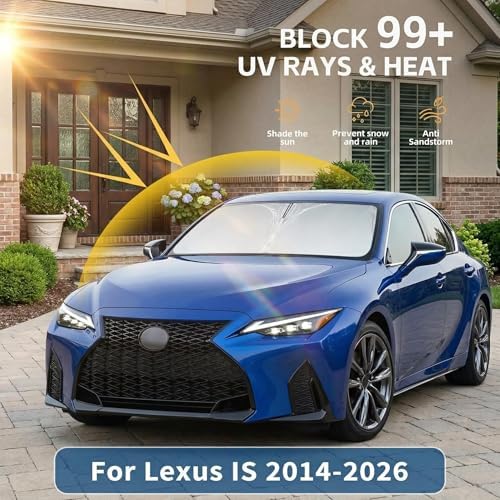Windshield Sun Shade for Lexus is IS300/IS350/IS500/IS250/IS200t 2014-2024 2025 2026 Sunshade Front Window Shade Custom Fit is Accessories Sun Visor Foldable Shade Blocks UV Rays Accessories - Image 2