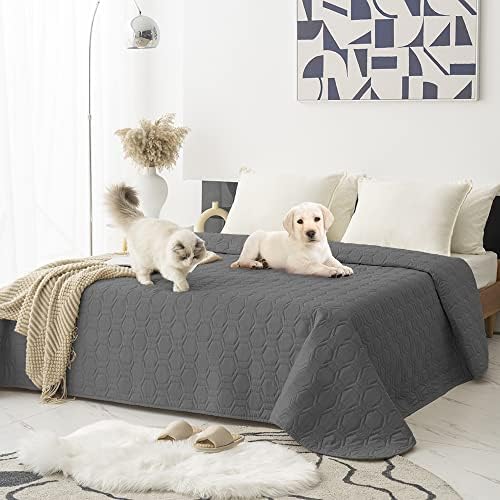 Waterproof Blanket Couch Cover for Dogs Non-Slip Pet Sofa Protector | Tcksstex Non-slip waterproof couch cover scratch resistant machine washable protects sofa bed car（82x82- Dark Grey） by TcksstexFauxFurDogBedCover