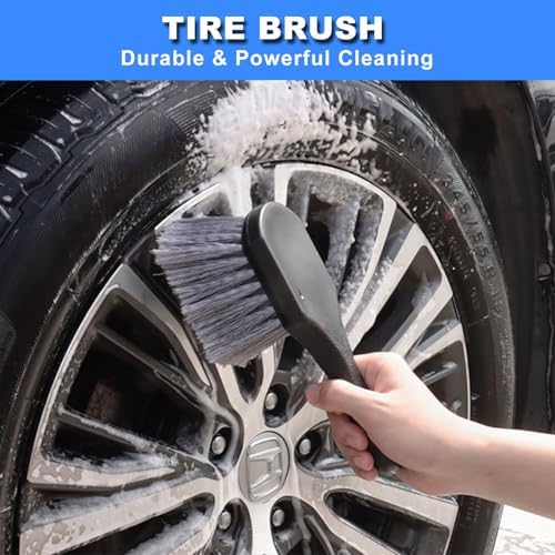 10Pcs Wheel Brush Kit for Cleaning Wheel and Tire, Wheel and Rim Brush, Car Detailing Brushes, Tire Brush, Bendable & Durable Car Wheel Rim Cleaner Brush Set,Car Cleaning Brush Supplies Kit - Image 5