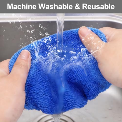 Uenhoy 13 Pcs Car Window Cleaning Kit, Windshield Cleaner Tool with Extendable Handle, 8 Microfiber Pads & 2 Spray Bottles & Brush, Auto Glass Wiper for Car and Home Window Cleaner, Blue - Image 6