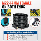 YAMATIC Pressure Washer Hose 100 FT 1/4", 3200 PSI, M22-14mm Females - Image 2