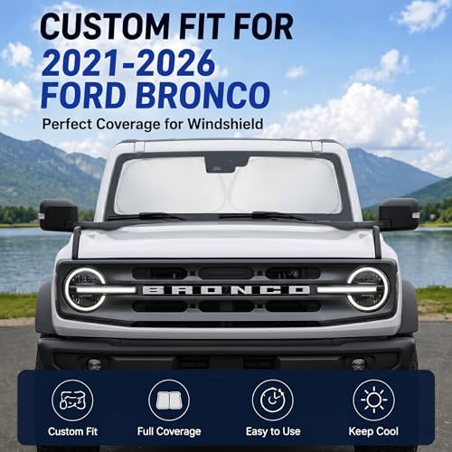 Custom Fit Windshield Sun Shade for Ford Bronco 2021-2026 - Image 2