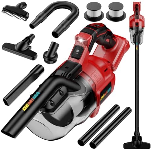 Cordless Vacuum for Miwaukee Battery, 5 in 1 Lightweight Handheld Vacuum Cleaner with 500W Powerful Motor, 46 CFM Portable Hand Vacuum with Filtration HEPA for Floor, Carpet(Battery Not Included) by Unknown