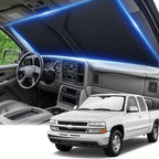 Windshield Sun Shade for Chevy Silverado 1500 1999-2006 Sunshade Front Window Shade Custom Fit Silverado 1500 Accessories Sun Visor Foldable Shade Blocks UV Rays Accessories by AuyNeas
