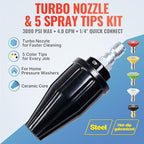 YAMATIC Pressure Washer Turbo Nozzle 5 Spray Nozzles, 3000 PSI 4.0 GPM - Image 2