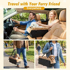 VavoPaw Center Console Dog Car Seat for Small Dogs&Cats Under 12 LBS | Puppy Car Seats with Non-Slip&Strong Support, Anti-Collapse Portable Pet Bed for Puppies with Soft Cushion Safety Belt, Brown - Image 7