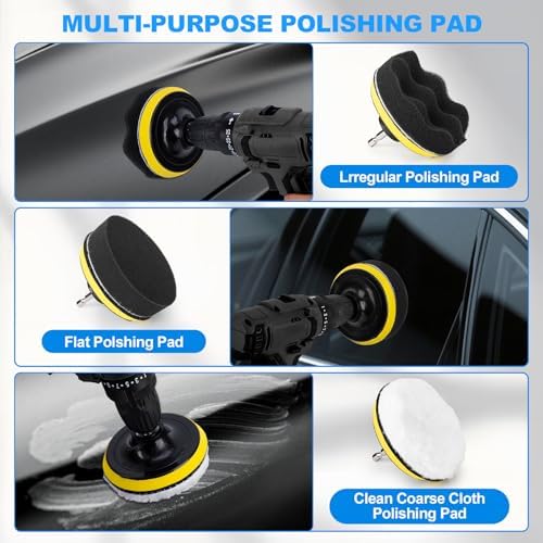 THINKWORK Car Detailing Kit with Multi-Size Drill Brushs & Extension Pole - Image 4