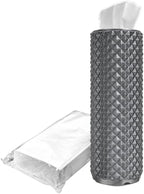 Car Cup Holder Tissue Box Holder – Auto Interior Accessories for Men & Women，Car Accessories Organizer with Premium Tissues with 1 Pack Tissues, Universal Fit for Most Vehicles (Silver) by Unknown