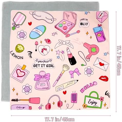 Self-Adhesive Magic Cloth Makeup Bag & Multi-Use Organizer|17.7"x17.7" Portable Travel Cosmetic Bag, Camera Lens Protector, Laptop Sleeve|Beauty Cuties Design Reusable Washable Storage Wrap - Image 4