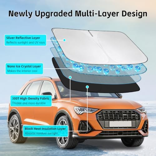 Windshield Sun Shade for Audi Q3 2019-2026 Sunshade - Image 3