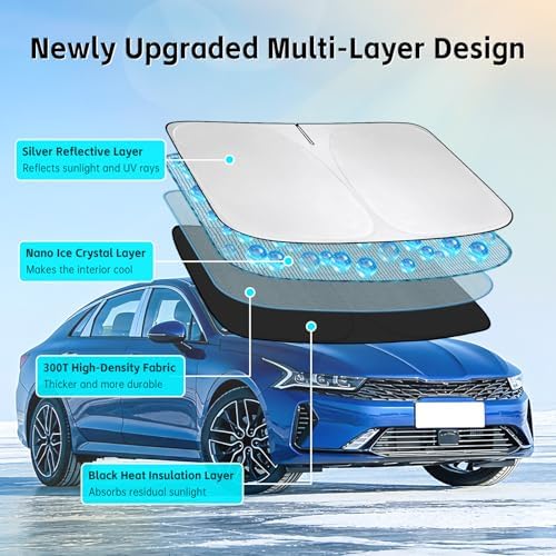 Windshield Sun Shade for Kia K5 2021-2026 Sunshade - Image 3
