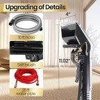 【Upgrade Hard Bristle Brush】Better Extractor Hose Kit for Shop Vac, with 10FT Hoses and 25 FTWater Pipes, Thick transparent shell, Turns Vacuum Cleaner into Carpet Cleaning Machine,2-Year Warranty - Image 6