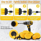 18 Pack Drill Brush Attachment Set, Power Cleaning Scrub Brushes for Drill, Extend Long Attachment, All Purpose for Car Detailing, Bathroom, Carpet, Tile Grout, Sinks, Corners - Image 4