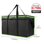 Bodaon 3-Pack Insulated Food Delivery Bag, XXX-Large Meal Grocery Tote Insulation Bag for Hot/Cold Food, Commercial Cooler/Thermal Bags, Large Capacity Reusable Warming Bag, Black with Green Edge - Image 2