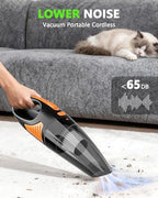 Handheld Vacuum Cordless, Rechargeable Car Vacuum Cleaner with Multiple Attachments, Portable Hand Held Vacuum Suction Power, Mini Vacuum for Car, Home, Pet Hair, Office, Desk, Keyboards Black Orange - Image 5