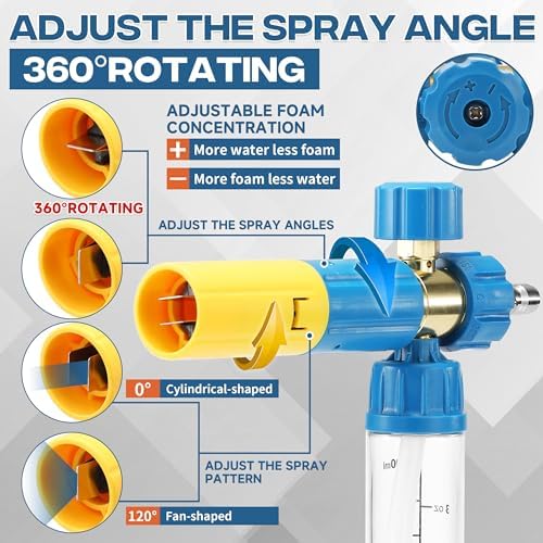 FIXFANS Pressure Washer Gun with Mini Foam Cannon, Dual Connector Accessory - Image 5