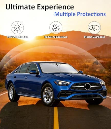 Windshield Sun Shade Custom Fit for Mercedes-Benz C Class 2022-2025 - Image 3