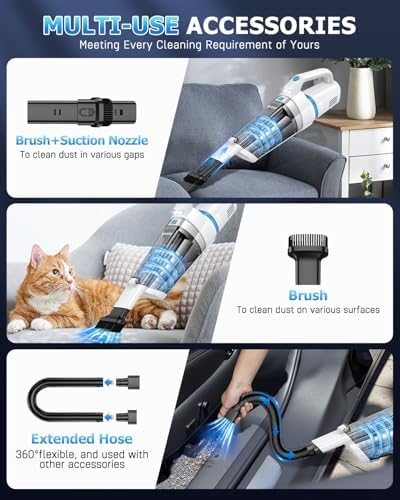 AHNR Handheld Vacuum Cordless Rechargeable, Hand Held Car Vacuum Cleaner - Image 3