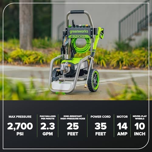 Greenworks 2700 PSI (2.3 GPM Max) Brushless Electric Pressure Washer - Image 4