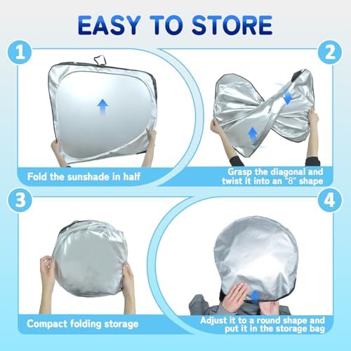 Custom Fit Windshield Sun Shade for VW Golf Mk8 2022 2023 2024 2025 2026, Blocks UV & Heat, Front Window Sunshade Accessories, Easy Fold & Store Keep Your Car Cooler - Image 6