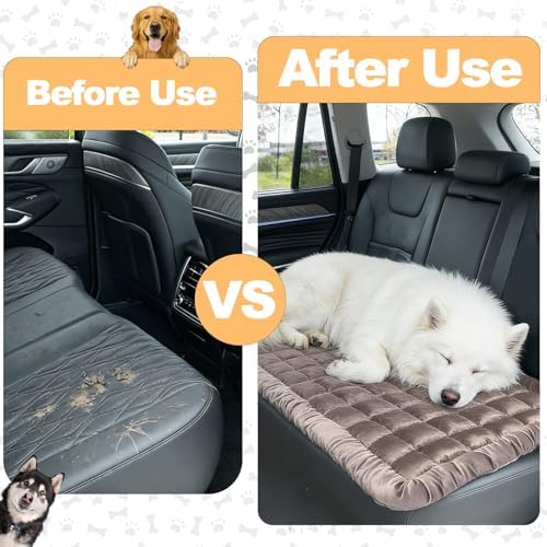 Dog Car Seat Cover for Back Seat,Pink Flannel Pet Bed Mat, Non-Slip Waterproof Bottom, Washable Dog Bed & Seat Protector for Cars SUVs Trucks, Fits Backseat Extenders, 59.1 x 23 Inches - Image 4