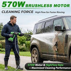 Cordless Portable Power Washer with 2×4000mAh Batteries & Power Display - Image 2