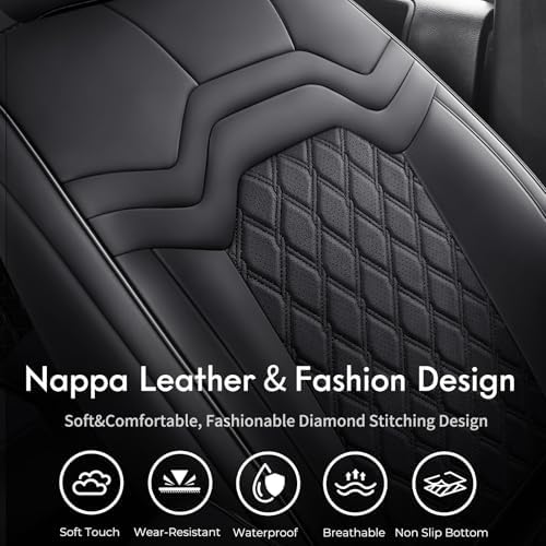 Huidasource Wrangler JL Seat Covers 4 Door 2018-2026, Custom Fit Seat Cover for Jeep Wrangler JL Rubicon Sahara Willys 4-Door Without Rear Cupholder (Full Set/Black) - Image 5