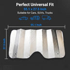 1 PC Car Windshield Cover, Foldable Sunshade for Front Window, Reflective Heat & Privacy Protection, Universal for Most Cars, Trucks, SUVs (Silver) - Image 2