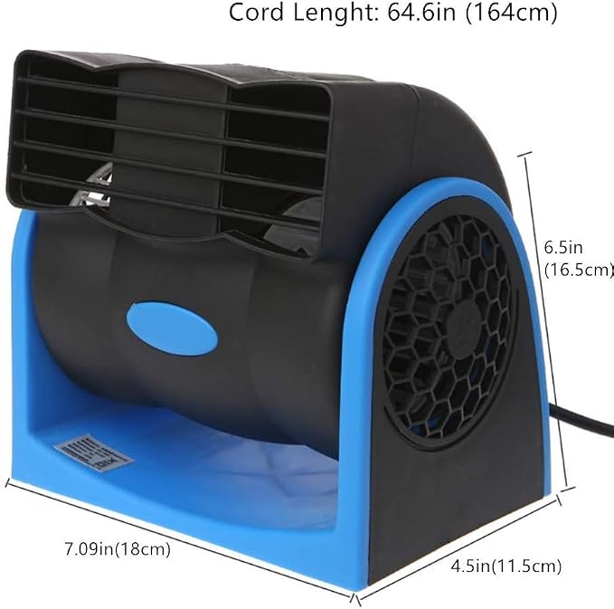 KAGOR 12V Car Dash Fan, No Leaf Quiet Cooling, Powerful RV Ventilation, Squirrel Cage, 2 Speed Electric Air Conditioner with Cigarette Lighter Plug for Auto SUV Vehicle Van - Image 7