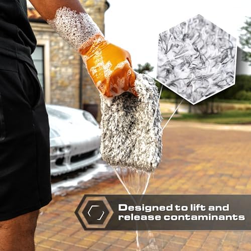 Blackline Microfiber Car Wash Mitt 9"x11" - Scratch & Swirl-Free Plush - Image 4
