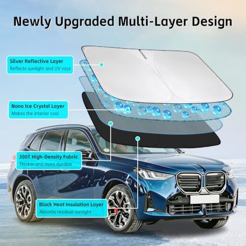 Windshield Sun Shade for BMW X3 2025 2026 Sunshade - Image 3